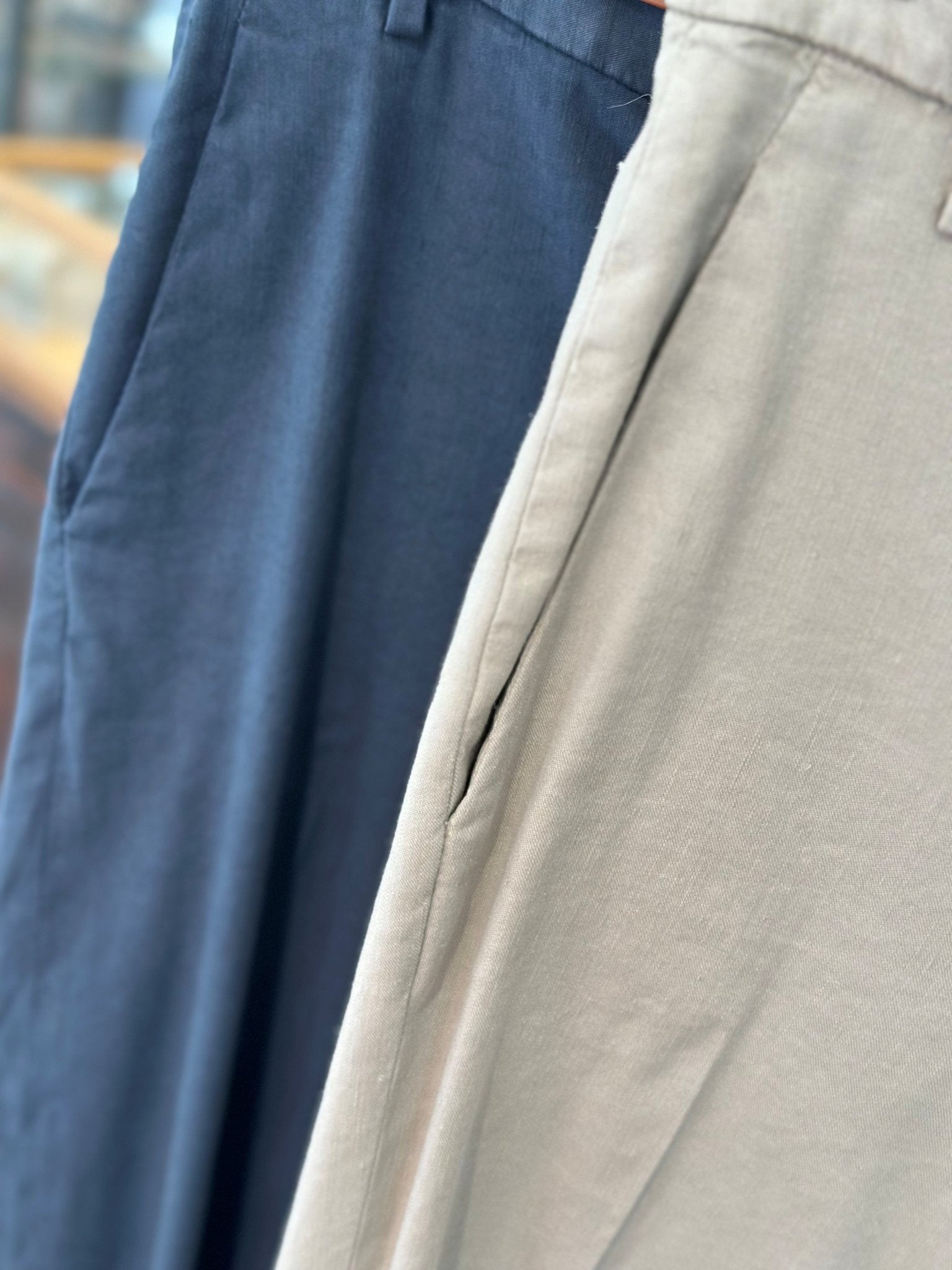 Dondup Nima Zip Loose Fit Trousers Linen Lyocell - Den Lille Ida - Dondup