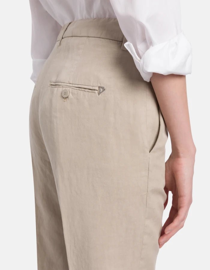 Dondup Nima Zip Loose Fit Trousers Linen Lyocell - Den Lille Ida - Dondup
