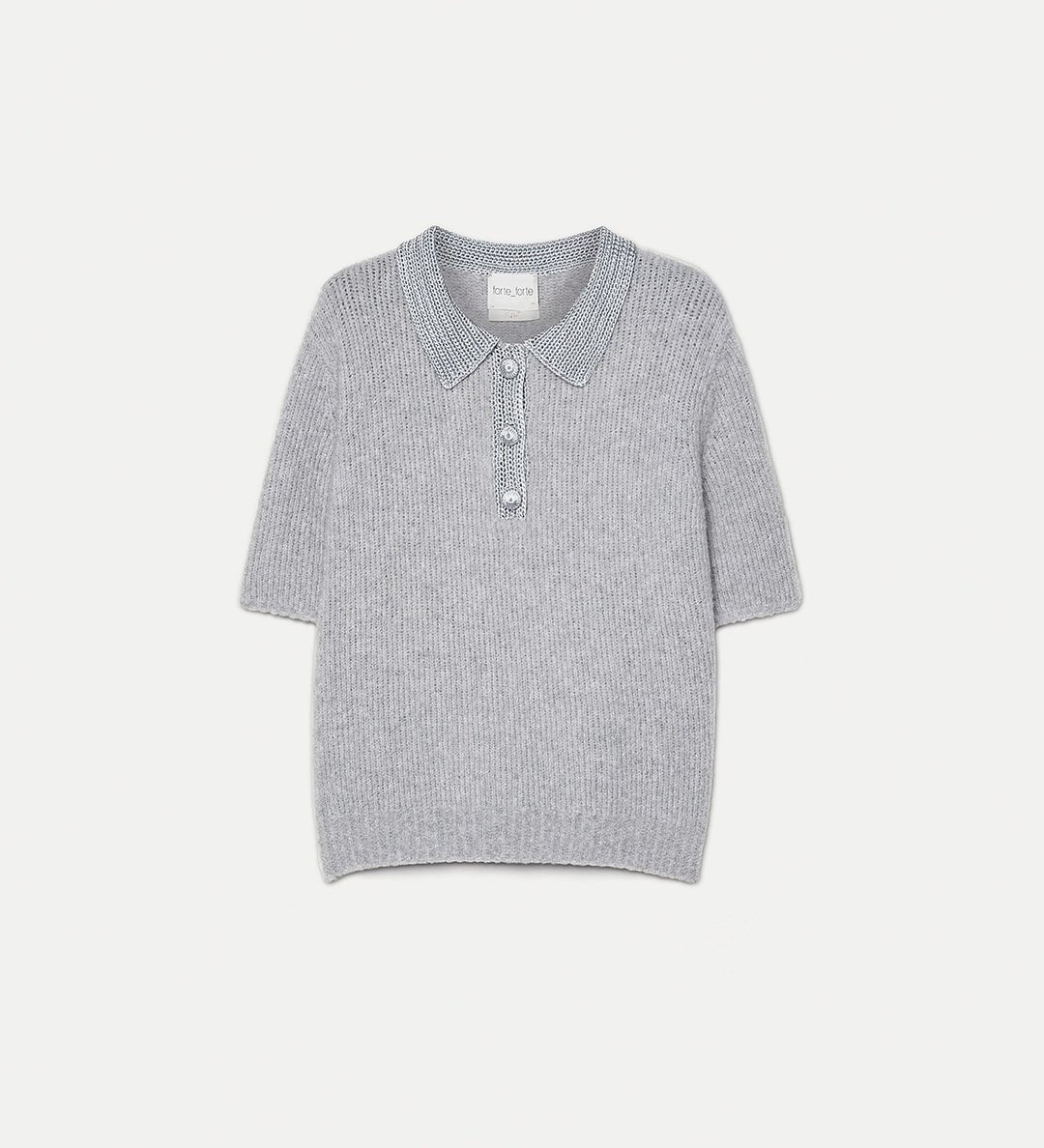 forte_forte cashmere polo shirt ciottolo - Den Lille Ida - forte_forte