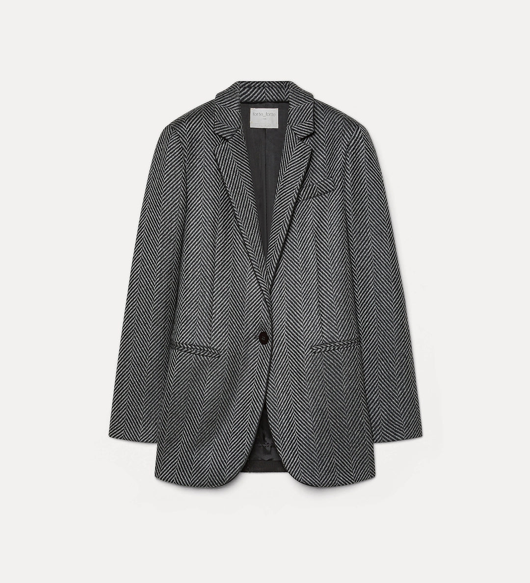forte forte chevron wool chic jacket anthracite - Den Lille Ida - forte_forte