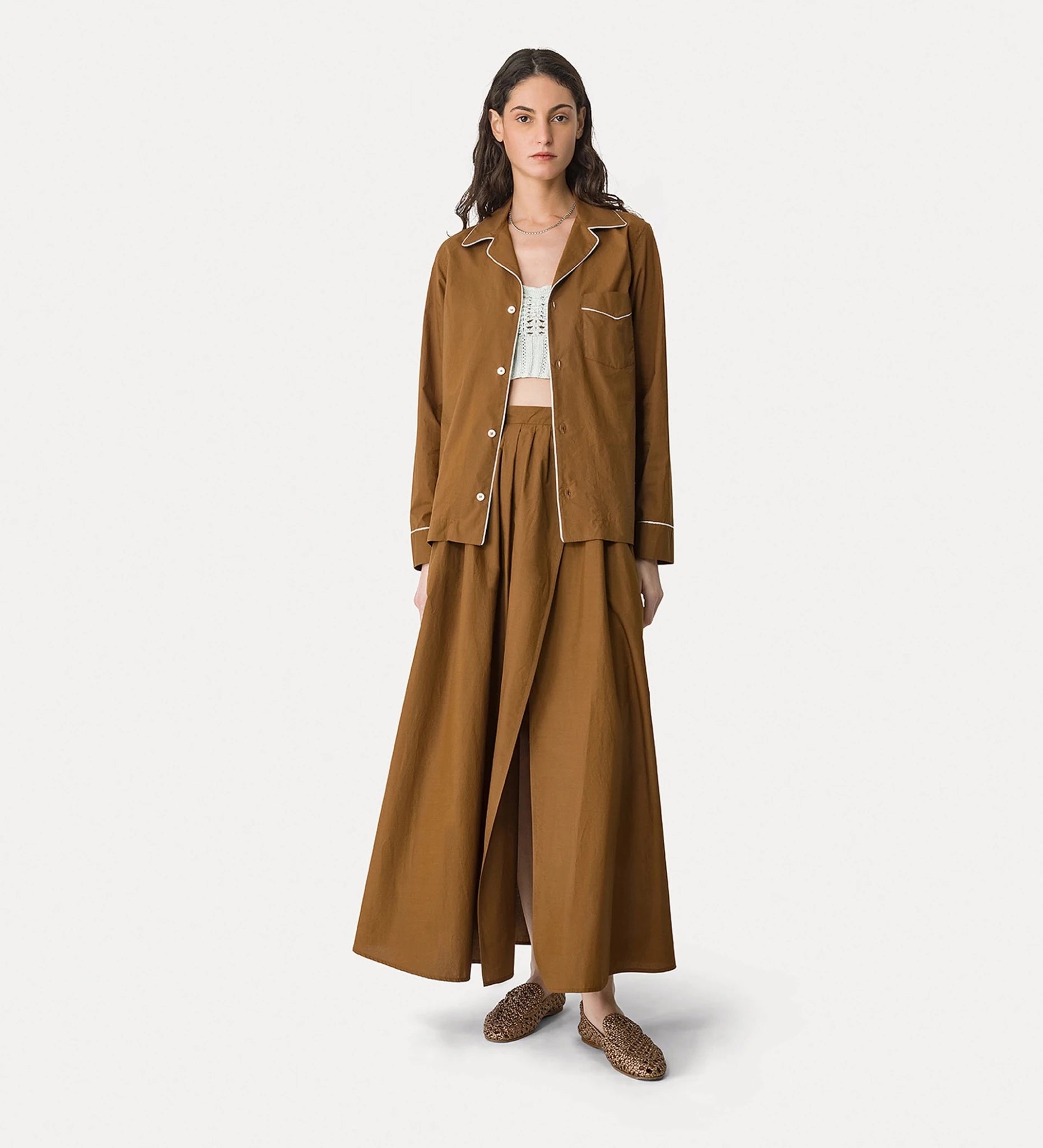 forte forte cotton poplin long skirt - Den Lille Ida - forte_forte