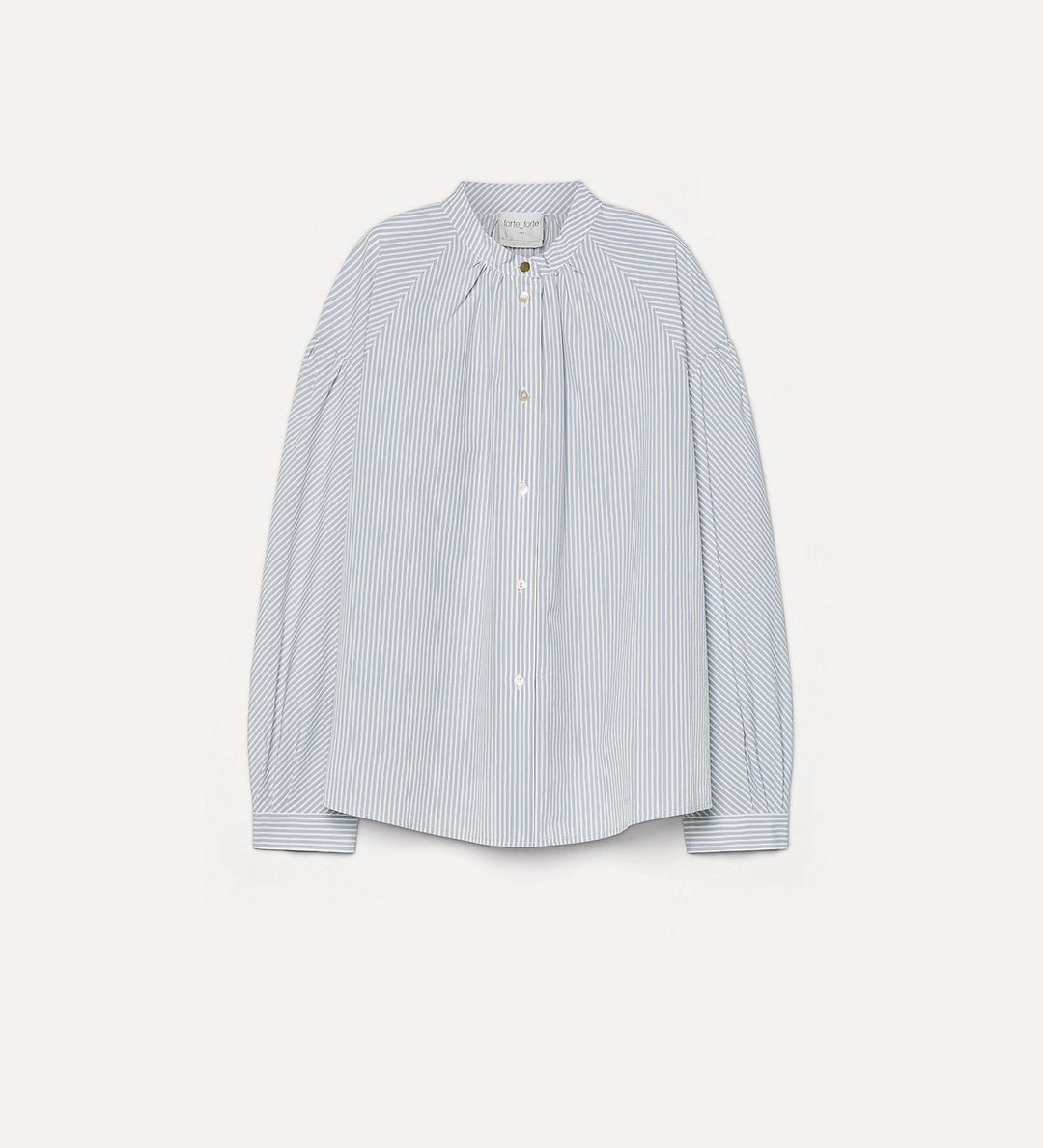 forte_forte cotton stripe bohemian shirt ceruleo - Den Lille Ida - forte_forte