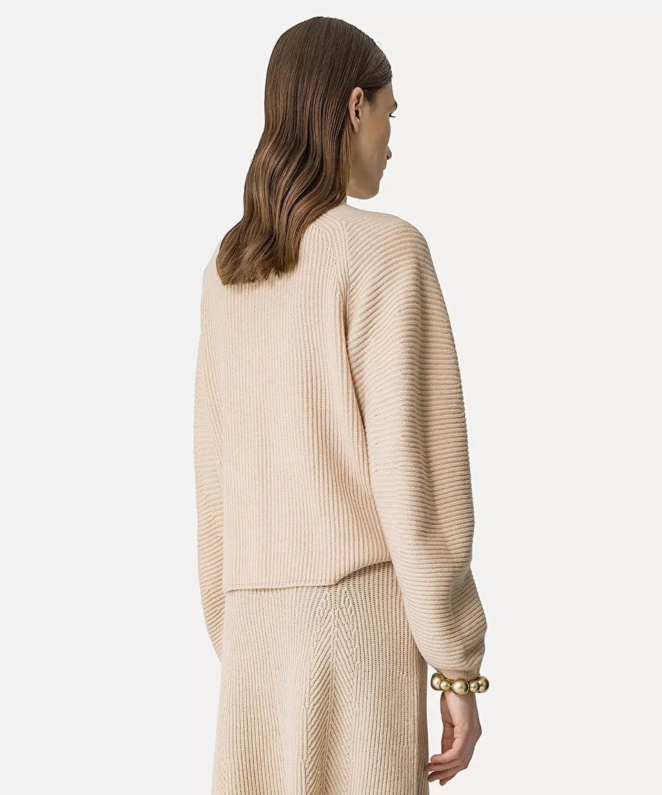 forte_forte crescent–moon sweater in cashmere and wool cream - Den Lille Ida - forte_forte