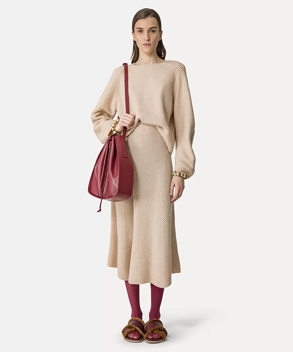 forte_forte crescent–moon sweater in cashmere and wool cream - Den Lille Ida - forte_forte