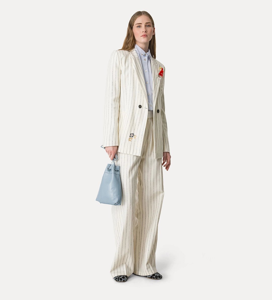 forte forte cropped shirt in cotton poplin ciel - Den Lille Ida - forte_forte