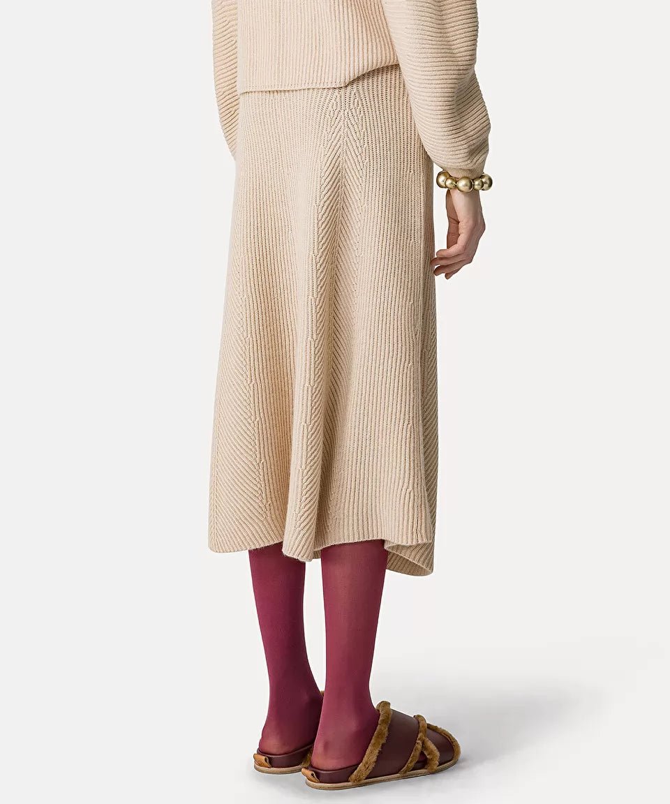 forte_forte fisherman's–rib skirt in cashmere and wool cream - Den Lille Ida - forte_forte