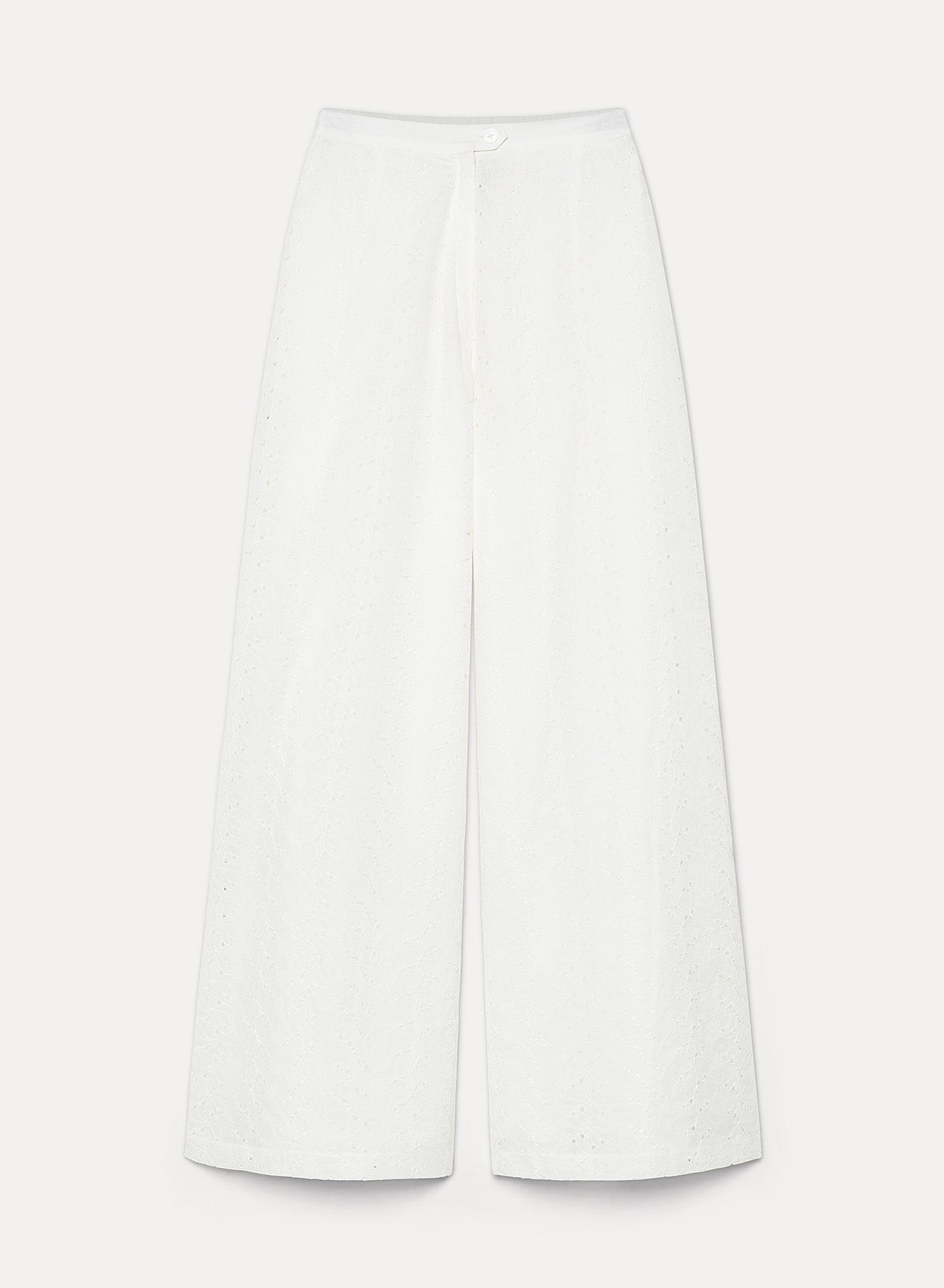 forte_forte flared muslin trousers with “broderie anglaise” embroidery - Den Lille Ida - forte_forte