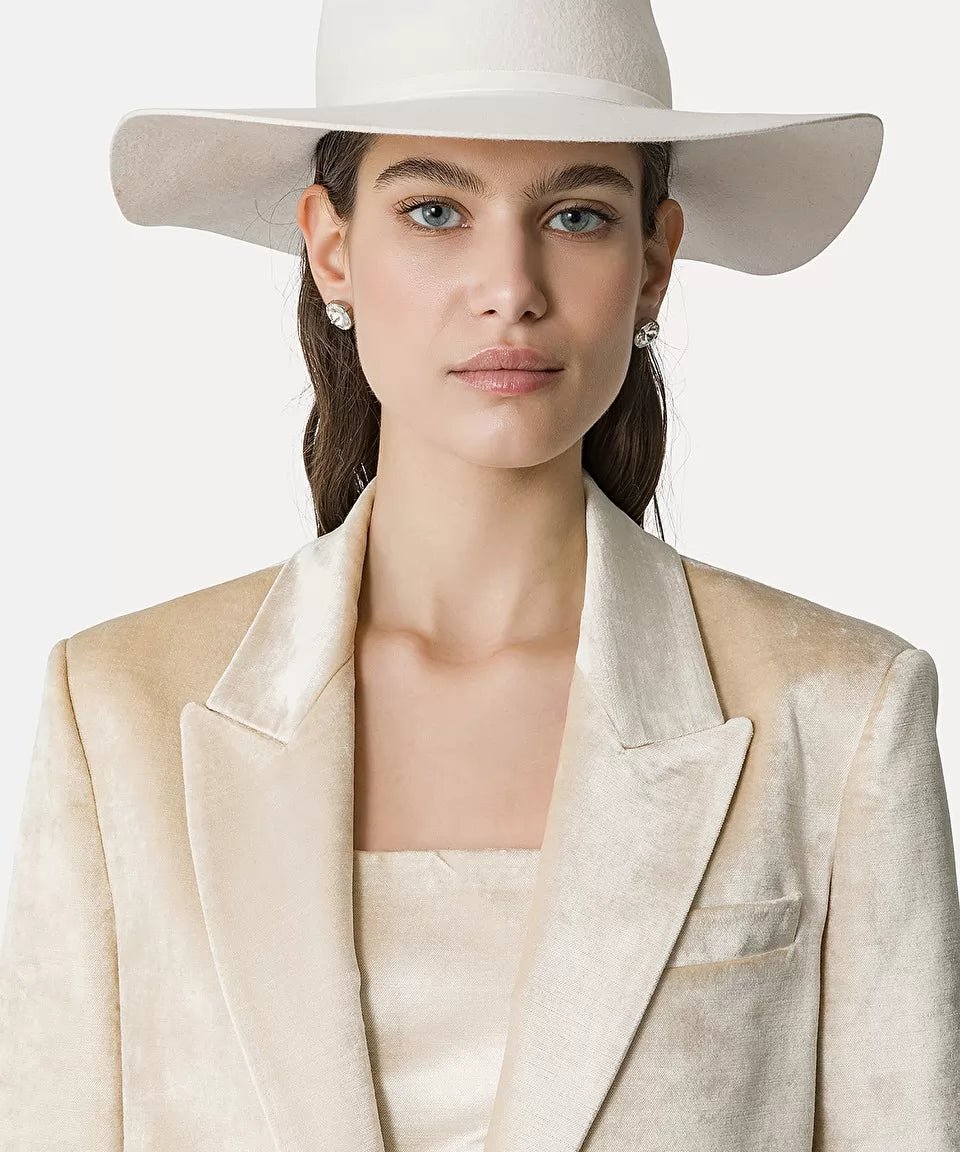 forte_forte mannish blazer in cotton viscose velvet jacket ivory - Den Lille Ida - forte_forte