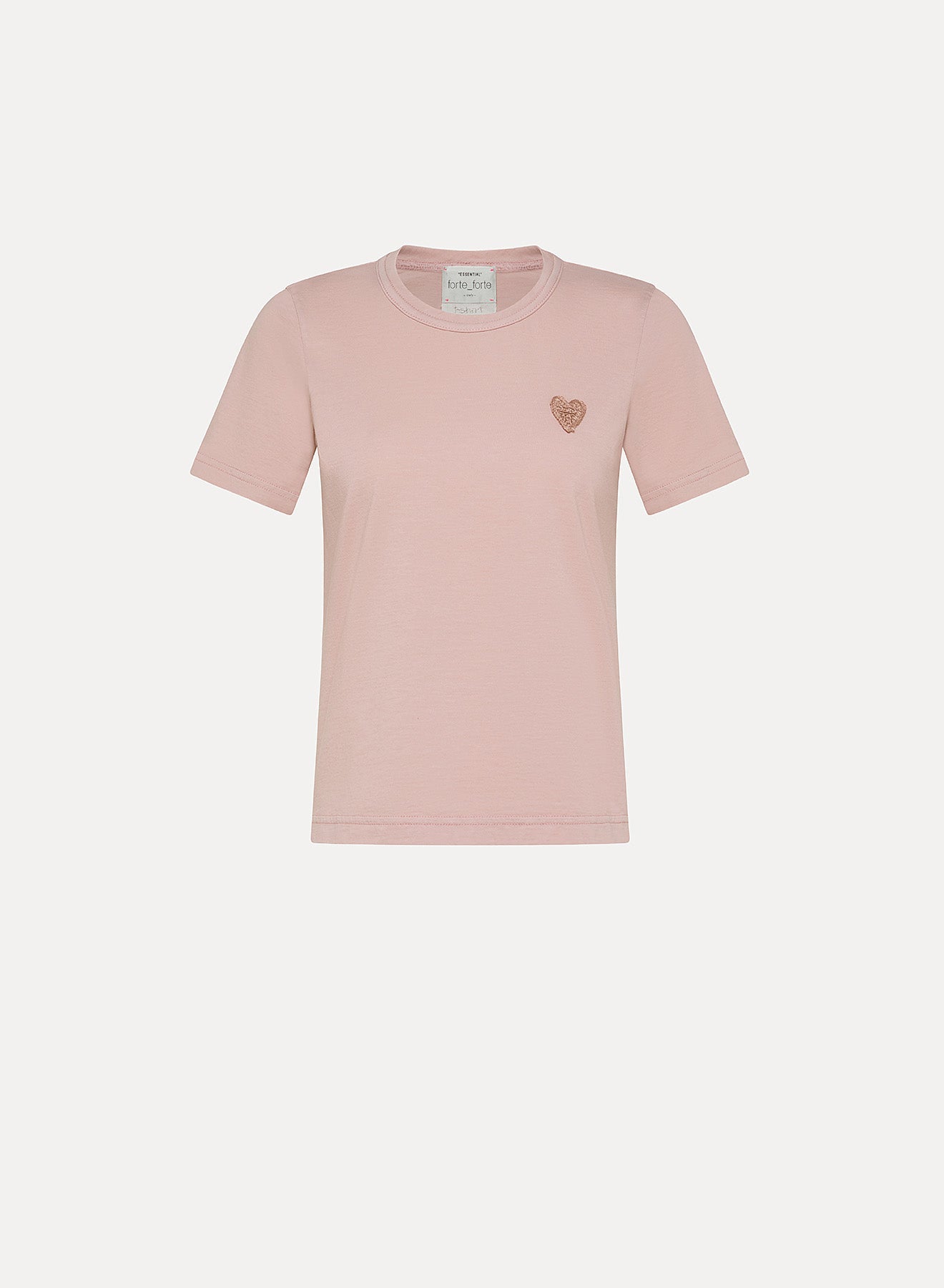 forte_forte organic cotton jersey essential t-shirt with patch poudre - Den Lille Ida - forte_forte