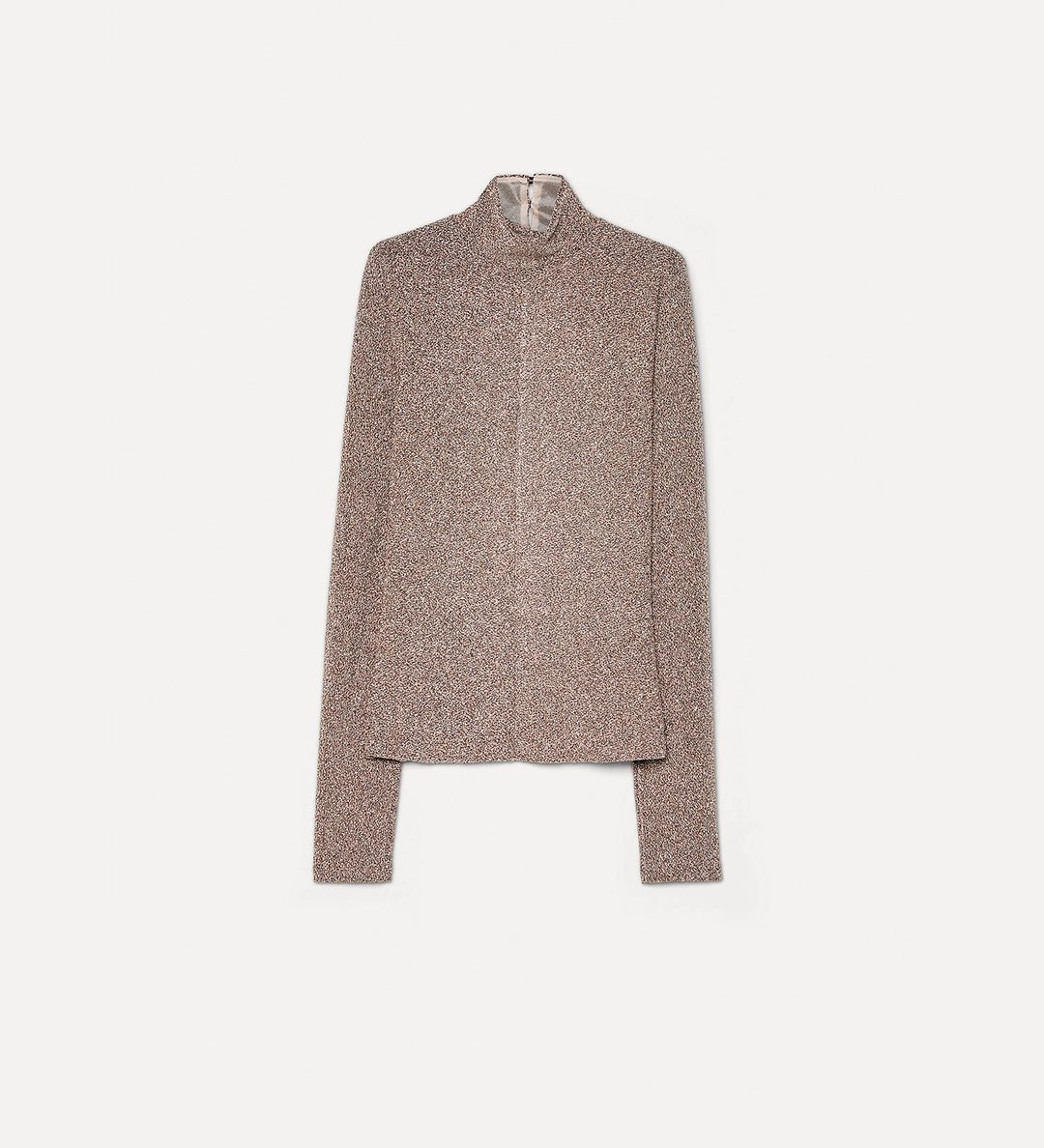 forte_forte vrille lurex jersey turtleneck t-shirt poudre - Den Lille Ida - forte_forte