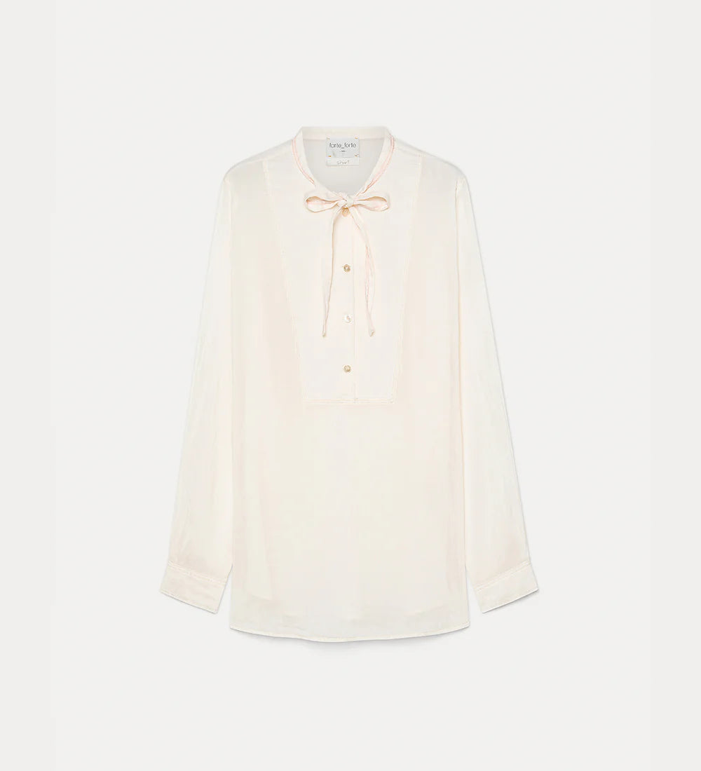 forte_forte cotton and silk voile bow–tie shirt seta