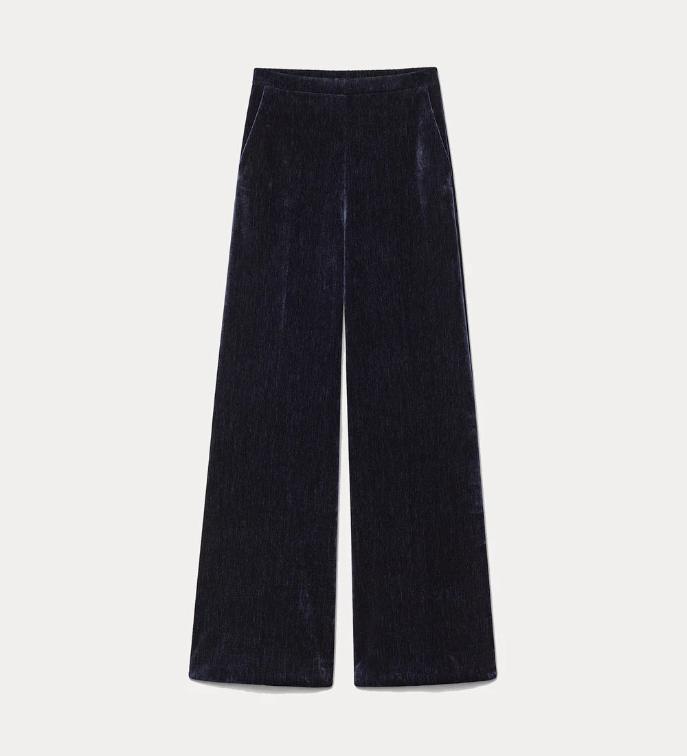 forte_forte high–waisted velvet trousers notte
