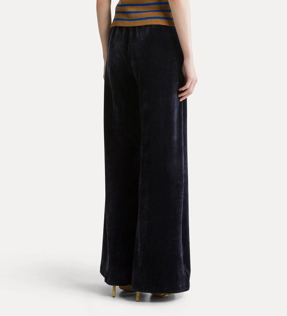 forte_forte high–waisted velvet trousers notte