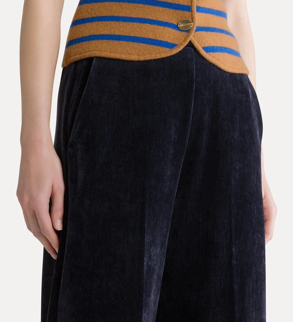 forte_forte high–waisted velvet trousers notte