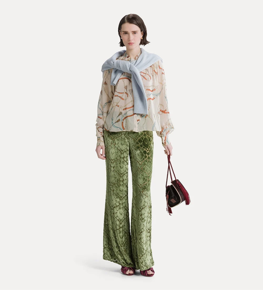 forte_forte cropped shirt with “the crown” placed print