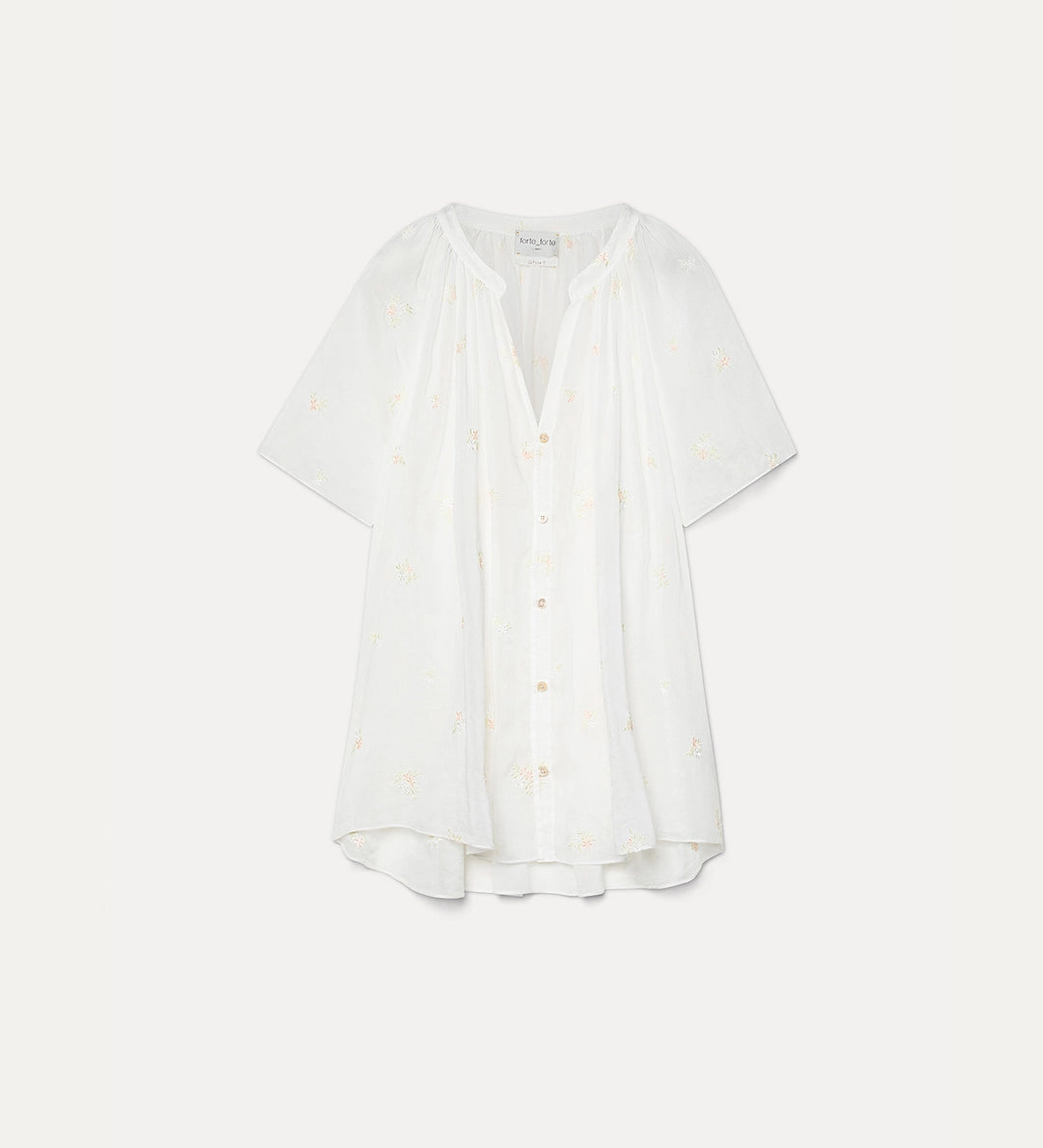 forte_forte "petites fleurs" embroidery voile bohemienne shirt ivory