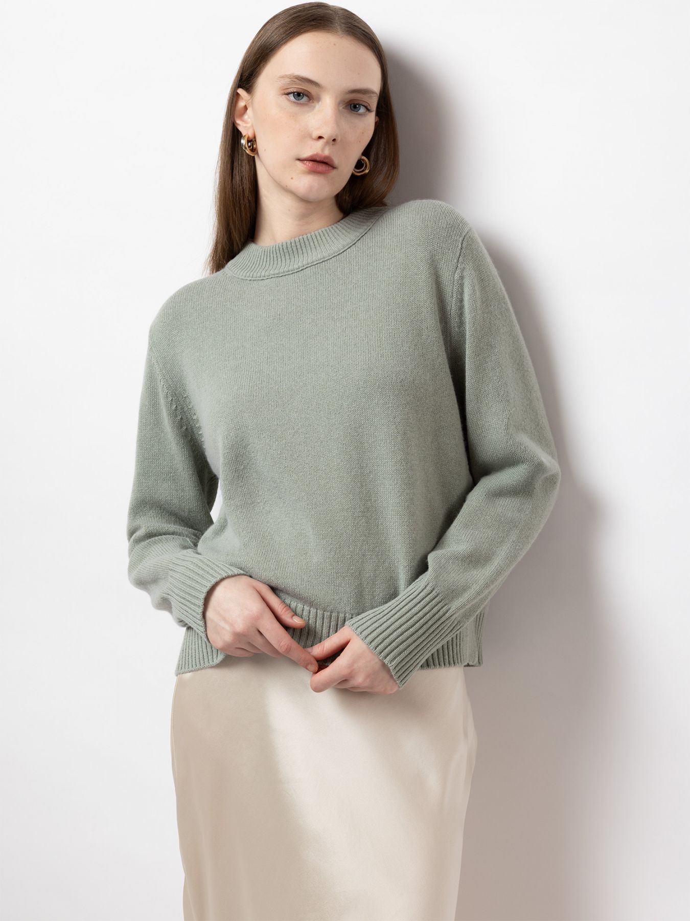 FTC Pullover med knapdetaljer Faded Moss - Den Lille Ida - FTC