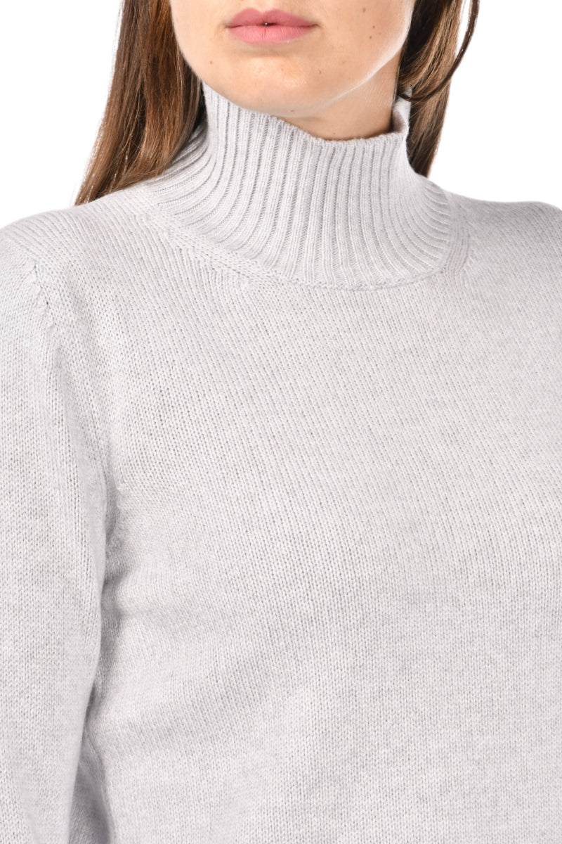 Gran Sasso Cashmere Mock Neck Light Grey - Den Lille Ida - Gran sasso