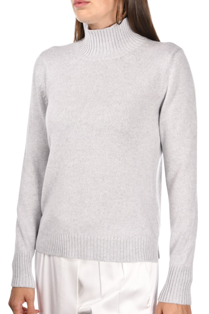 Gran Sasso Cashmere Mock Neck Light Grey - Den Lille Ida - Gran sasso