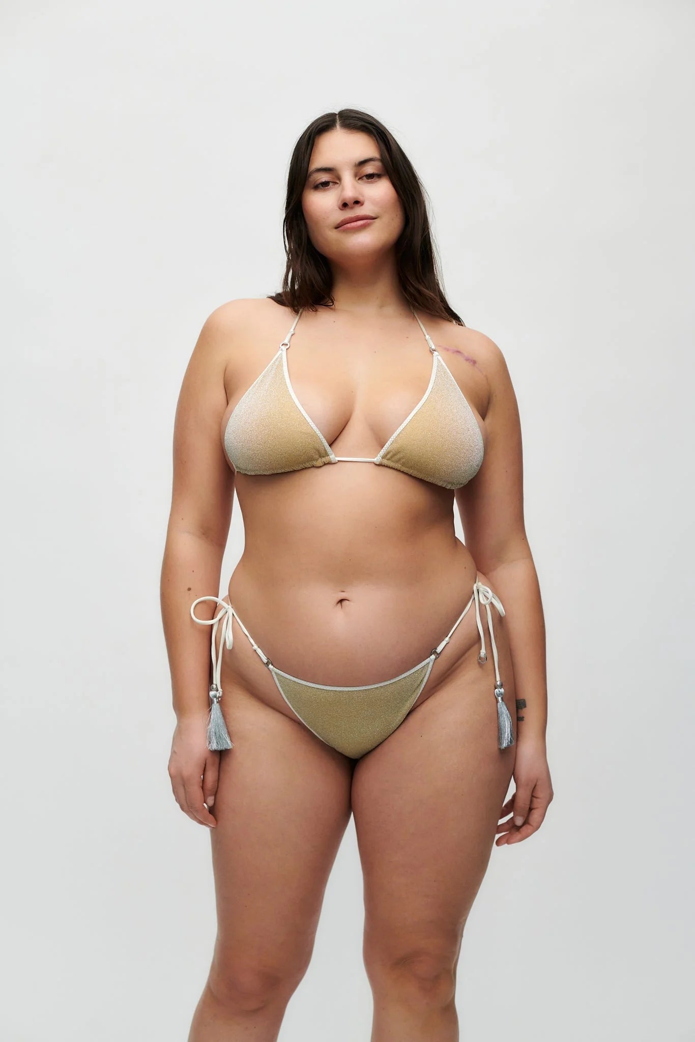 HANNE BLOCH IVORY GLITTER TRIANGLE BIKINI - Den Lille Ida - HANNE BLOCH