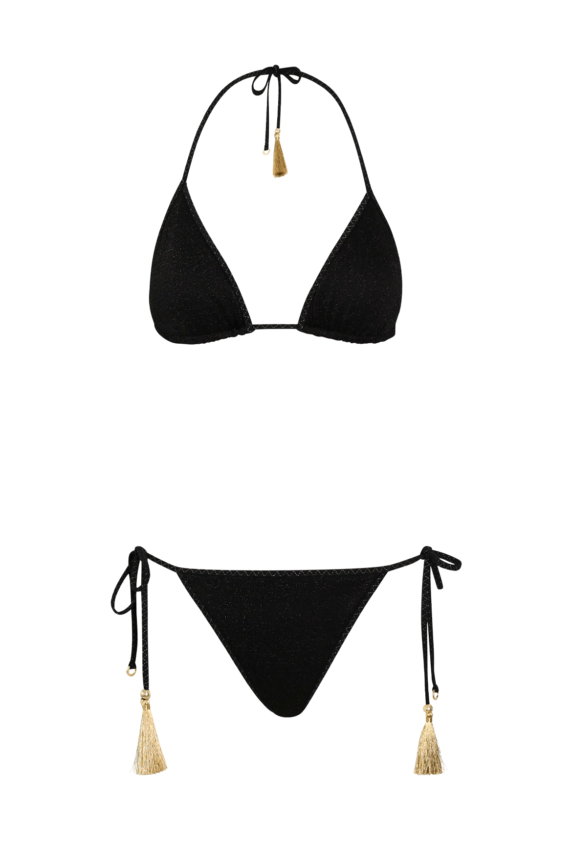 Hanne Bloch Black Glitter Triangle Bikini - Den Lille Ida - HANNE BLOCH