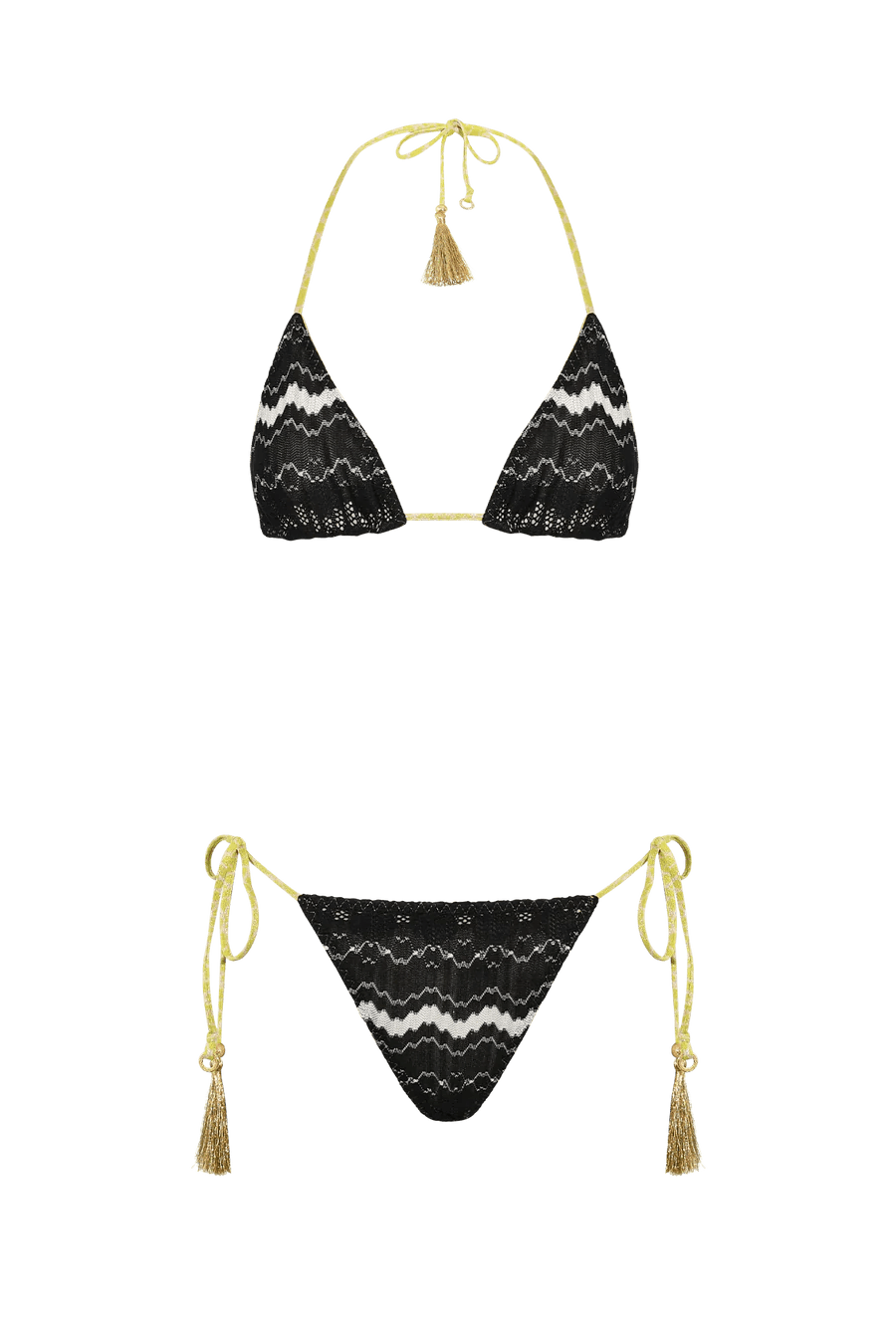 Hanne Bloch Black White Knit - Reversible Triangle Bikini - Den Lille Ida - HANNE BLOCH