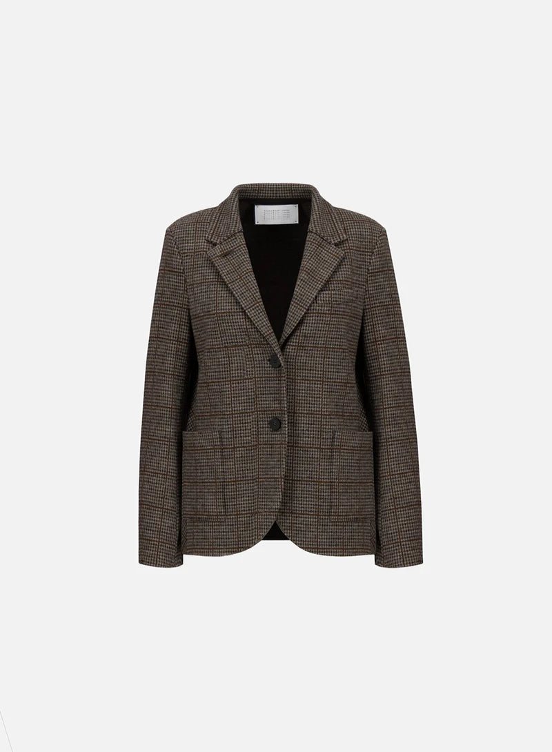 Harris Wharf Blazer Loro Piana Fabric Taupe & Rust - Den Lille Ida - Harris Wharf