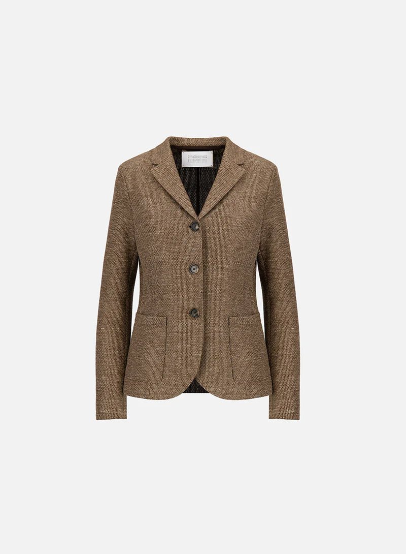 Harris Wharf s.b.Fitted Blazer Linen Honeycomb Brown - Den Lille Ida - Harris Wharf