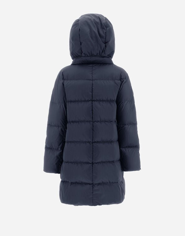 Herno Hooded Satin A-Shape Jacket New Blue - Den Lille Ida - Herno