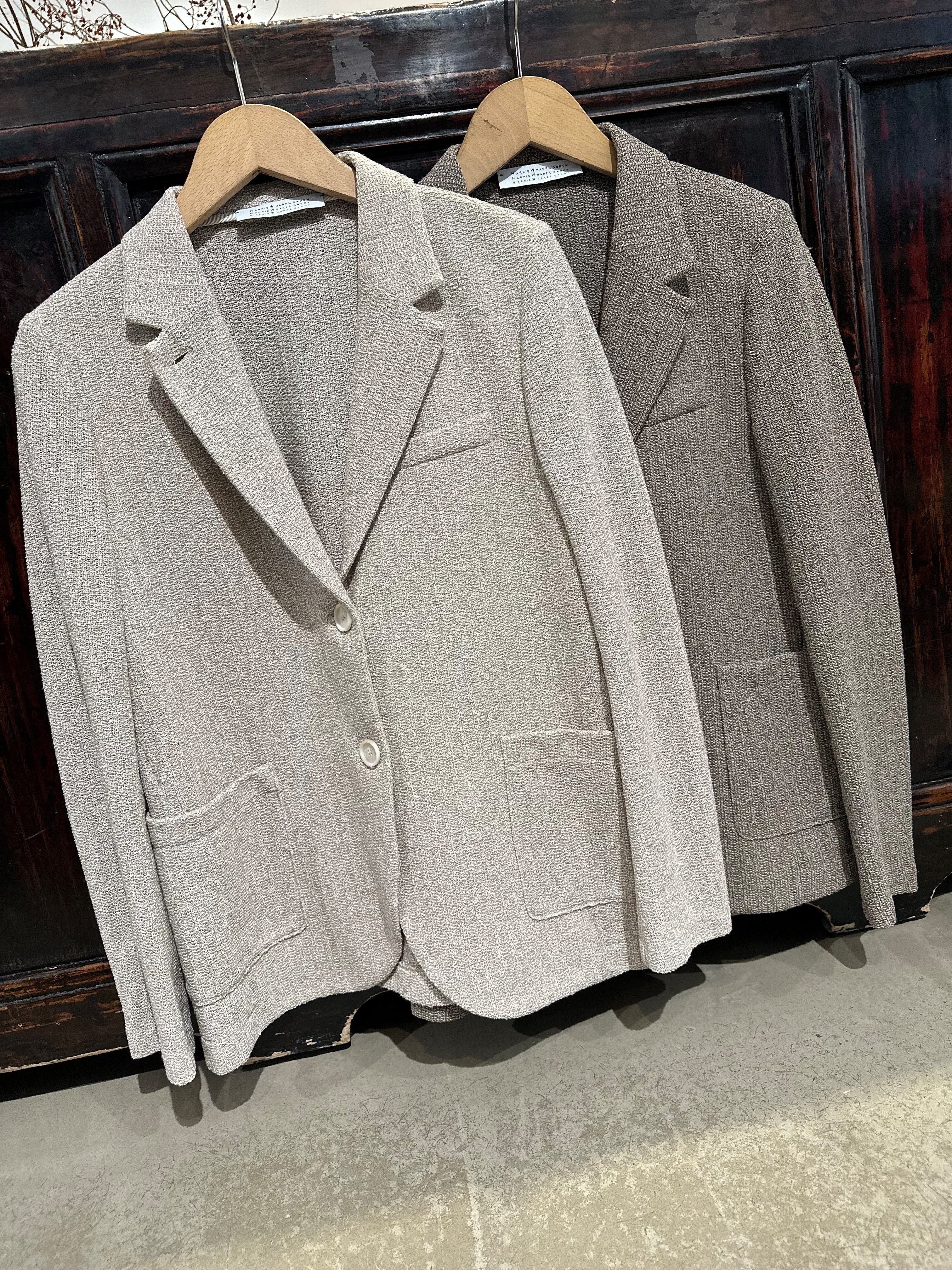 Harris Wharf Stand Up Collar Blazer Bicolour Frisé