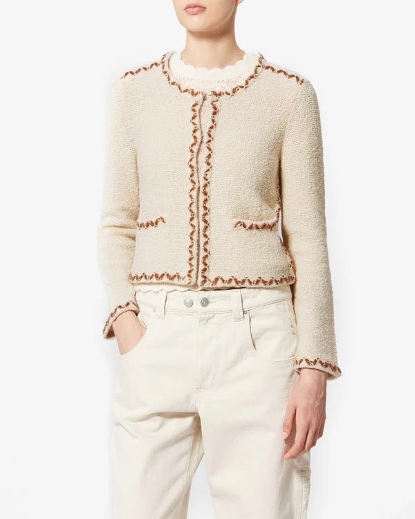 Isabel Marant Rochelle Cardigan Ecru - bronze - Den Lille Ida - Isabel Marant Étoile