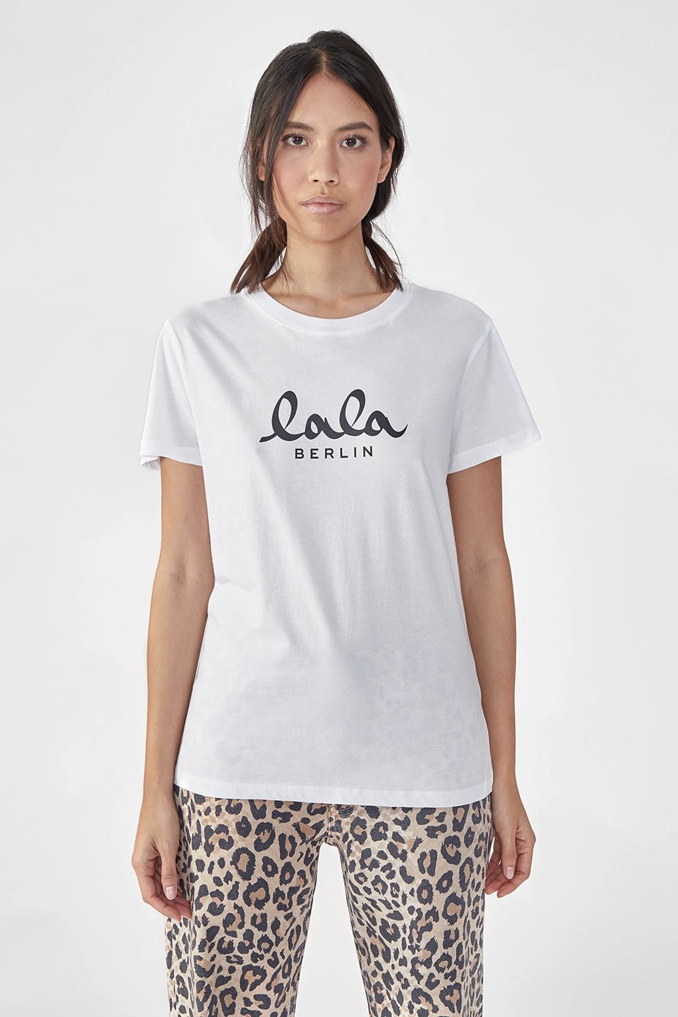 Lala Berlin T-shirt Cara coton lala white/black - Den Lille Ida - Lala Berlin