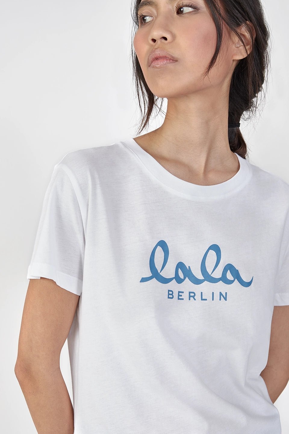 Lala Berlin T-Shirt Cara cotton lala white/blue - Den Lille Ida - Lala Berlin