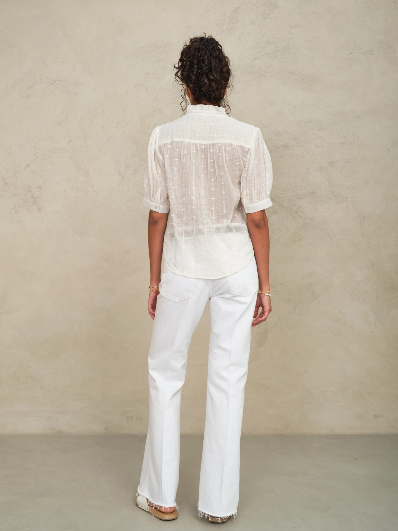 M.A.B.E Alli Emb Top Ecru - Den Lille Ida - Den Lille Ida