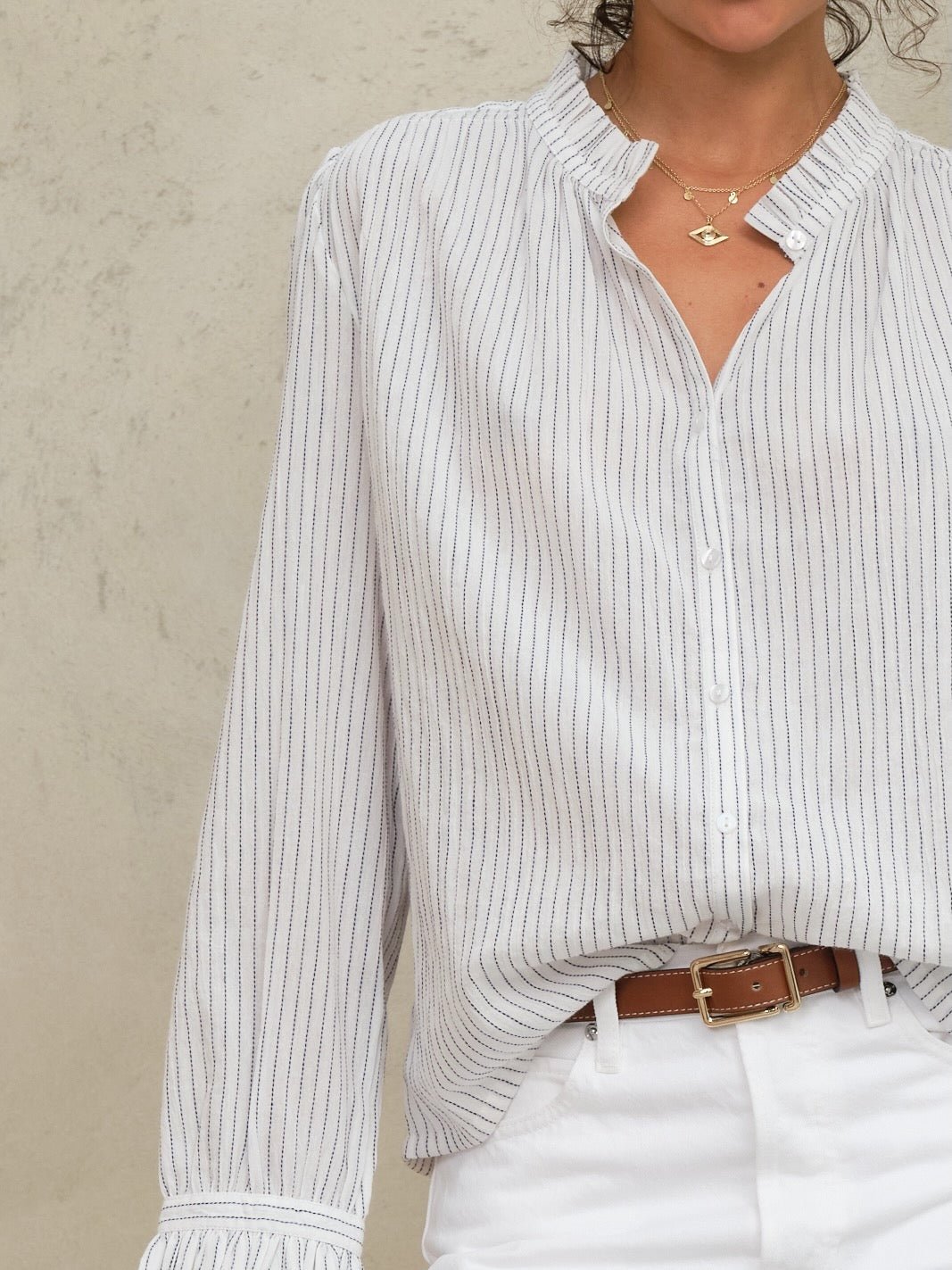 M.A.B.E Chrissie Top White Stripe - Den Lille Ida - M.A.B.E