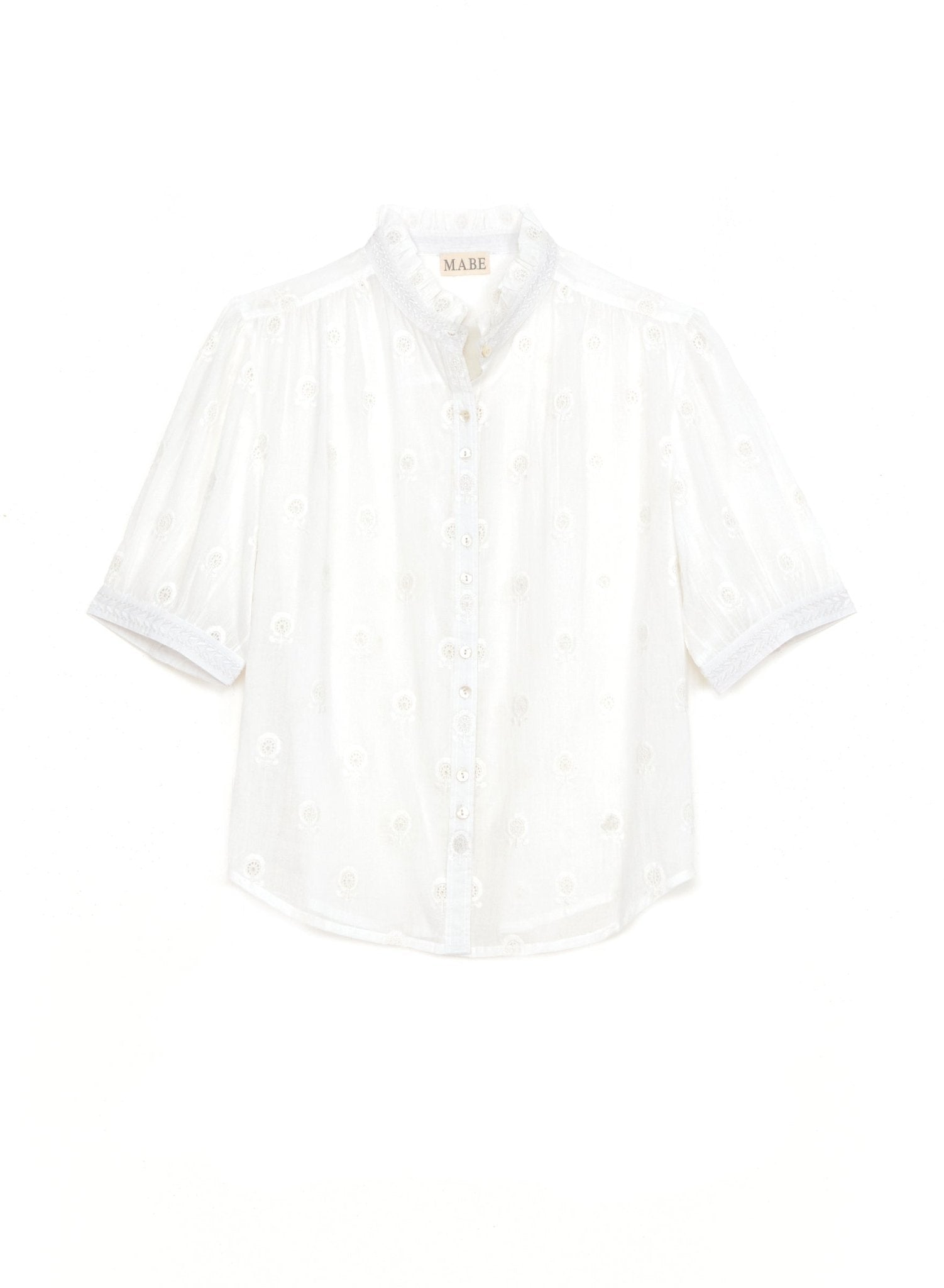 M.A.B.E Frani Emb Top White - Den Lille Ida - M.A.B.E