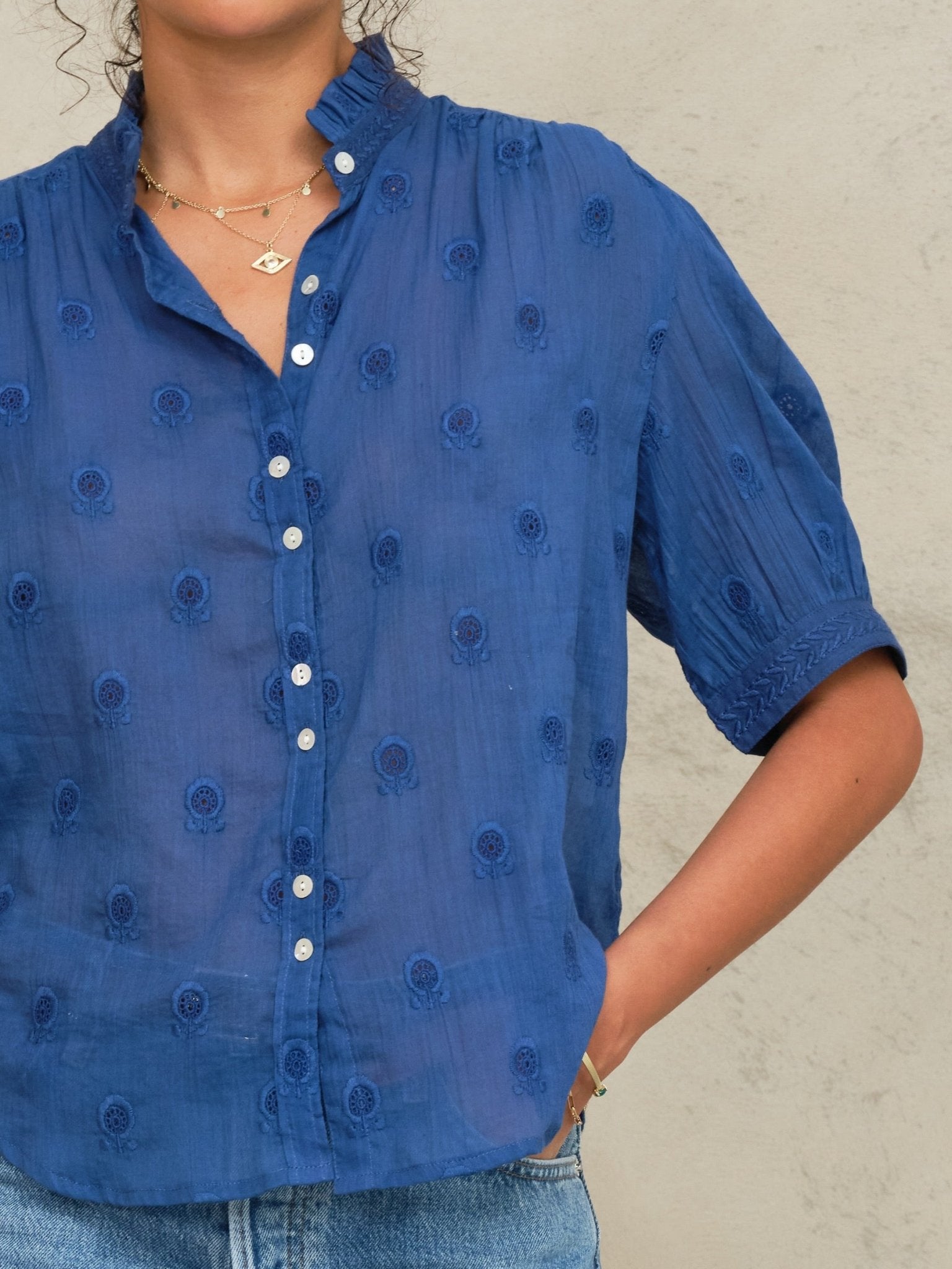 M.A.B.E Frani Top Indigo - Den Lille Ida - M.A.B.E