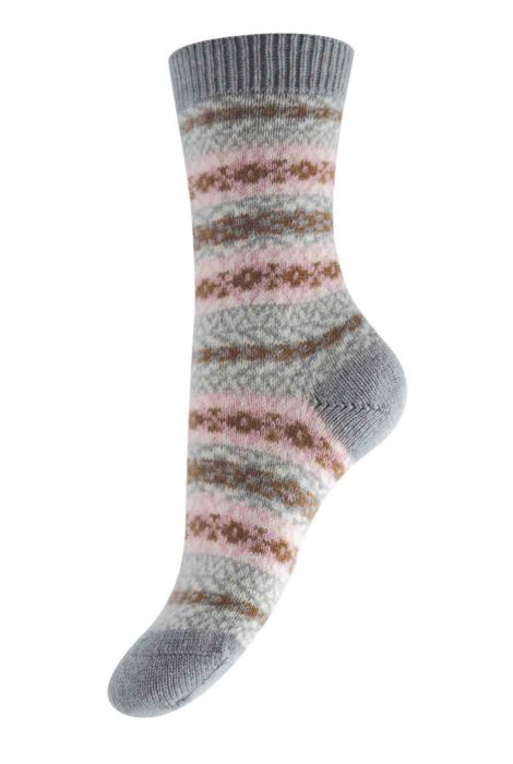 Pantherella Skye Fair Isle Cashmere Socks Rose - Den Lille Ida - Pantherella