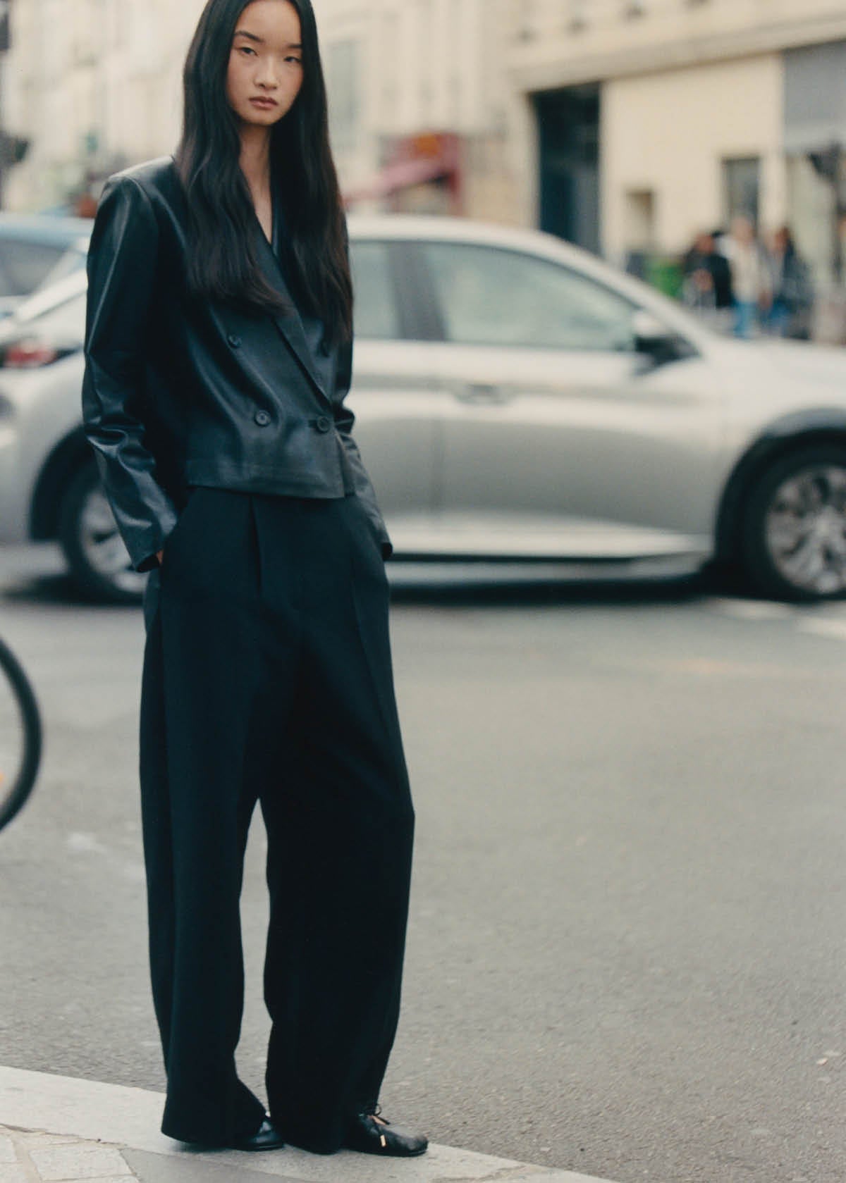 ALOHAS Rosalind Black Leather Ballet Flats