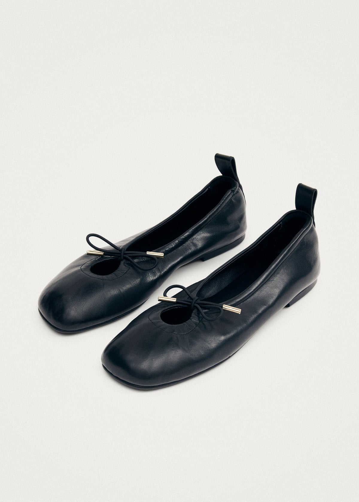 ALOHAS Rosalind Black Leather Ballet Flats