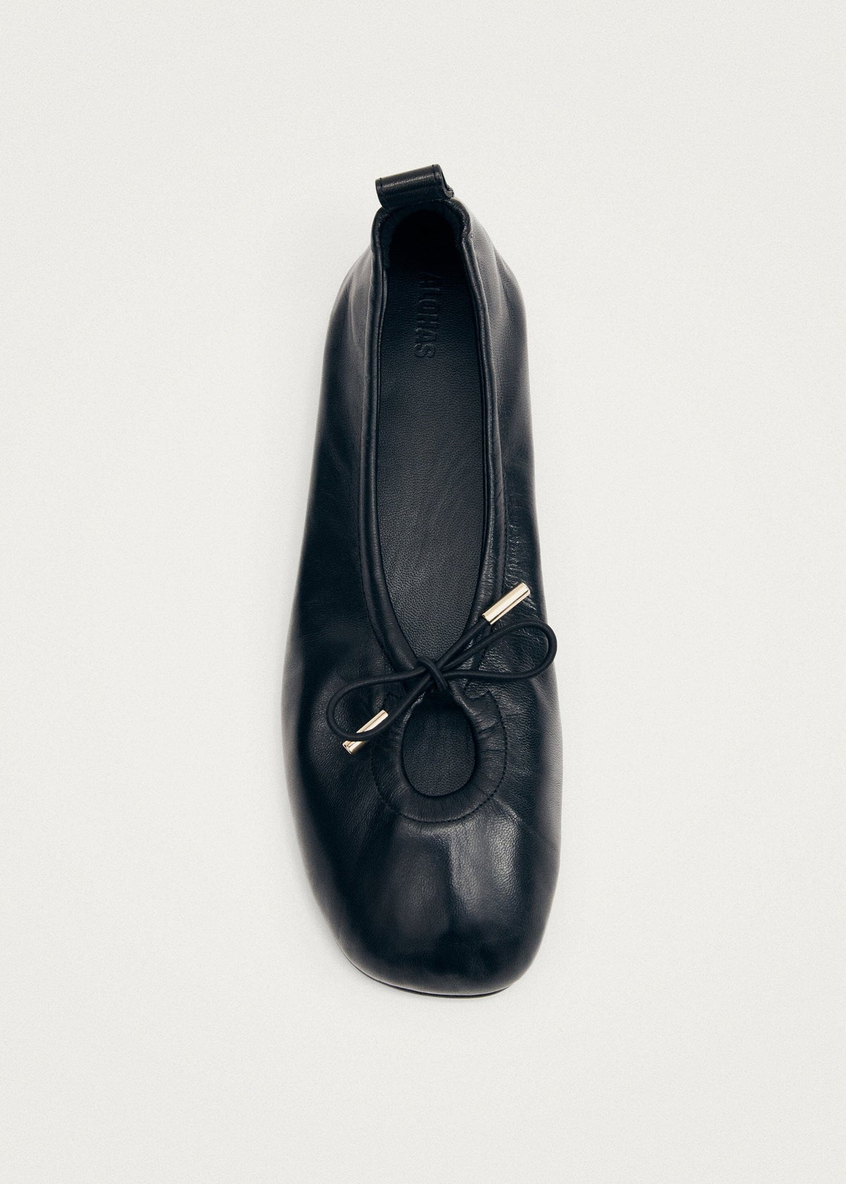 ALOHAS Rosalind Black Leather Ballet Flats