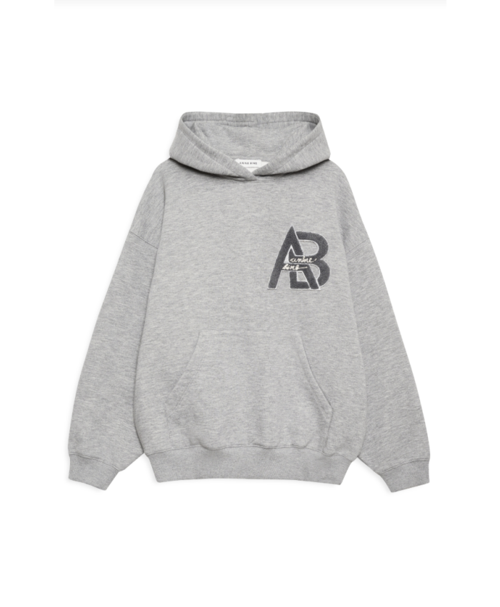 Anine Bing Jaci Hoodie Letterman Medium Heather Grey