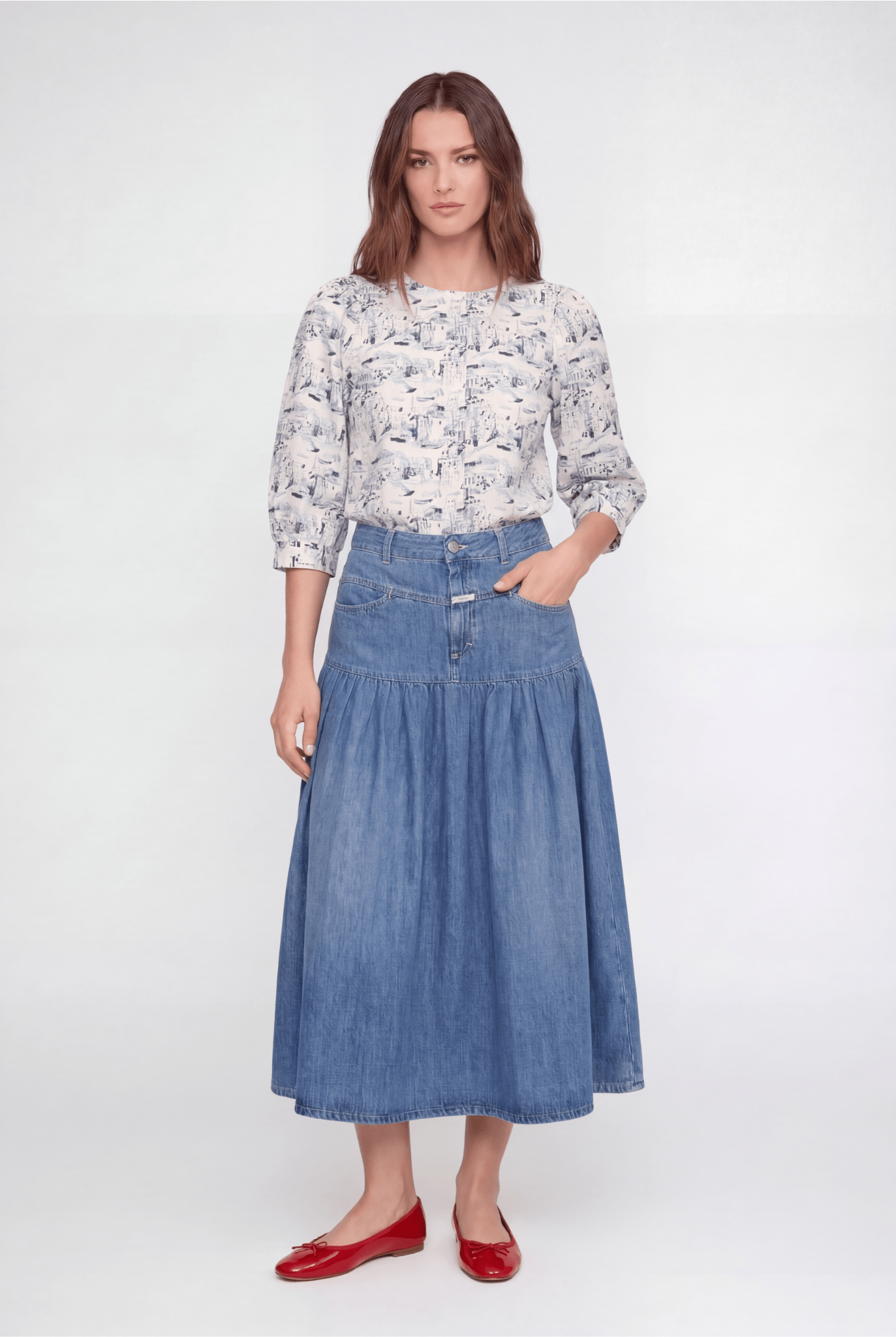 Stenströms Lykke Blouse Dark Blue Pattern - Den Lille Ida - Stenströms