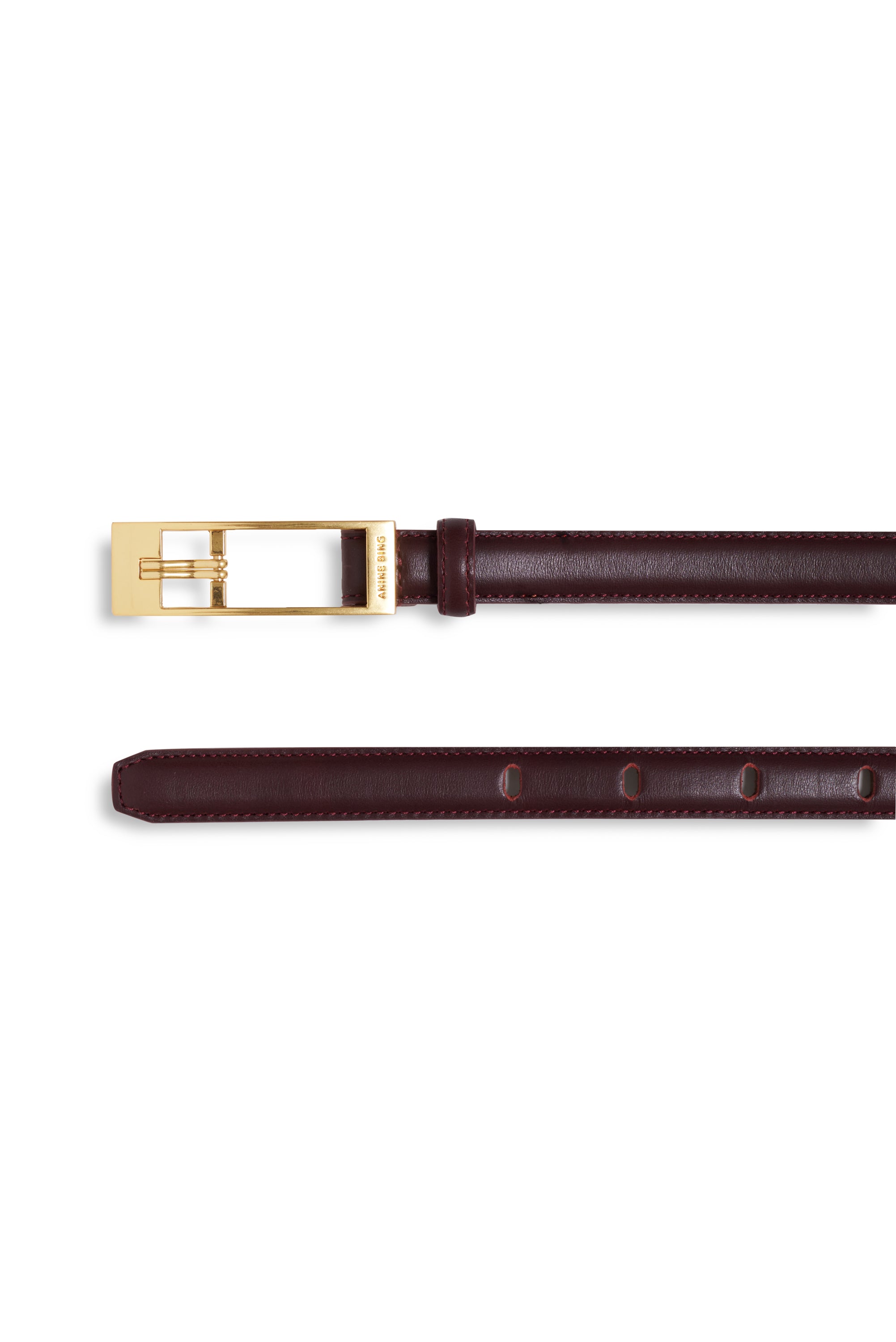 Anine Bing Elly Belt Smooth Leather Fig