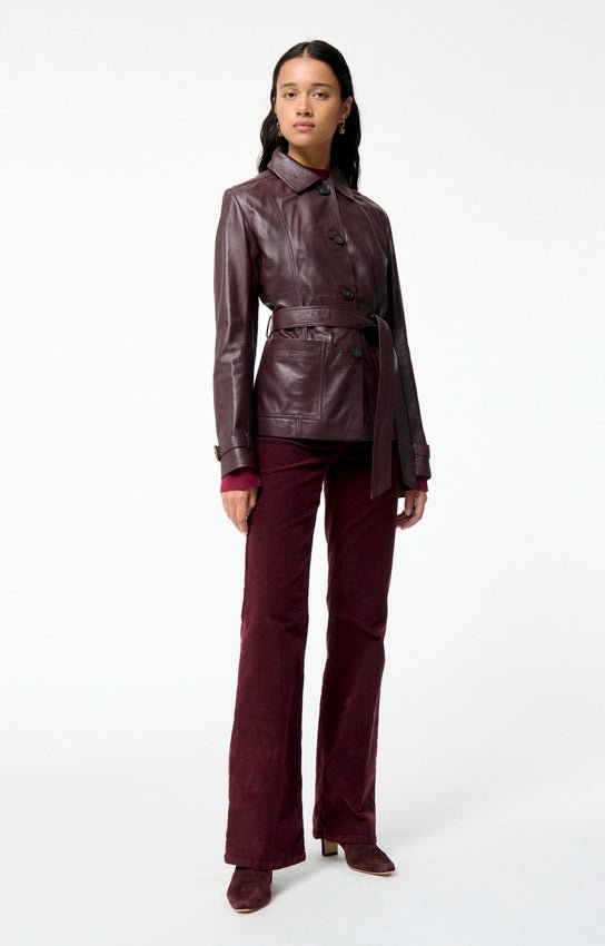 Vanessa Bruno Francisco Leather Jacket Burgundy - Den Lille Ida - Vanessa Bruno